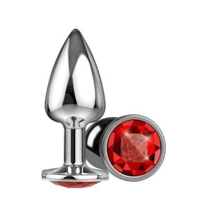 Plug Metálico Cromado Aço - com Pedra Brilhante (Tam. P) (5845)