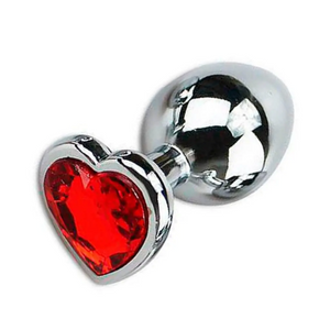 Plug Cromado Aço - Coração com Pedra Brilhante (G) 5850