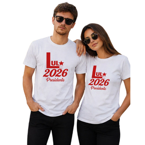 Camiseta Presidente 2026 (Bolsonaro ou Lula)
