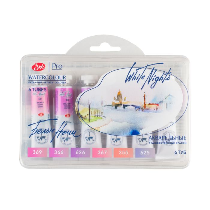 Kit 6 Tintas Aquarela White Nights em Tubo Rose Flowers  - 2109