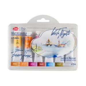 Kit 6 Tintas Aquarela White Nights em Tubo Classic - 2101