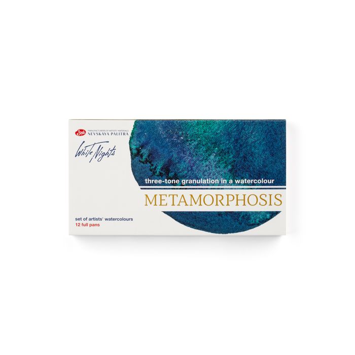 Kit 12 Tintas Aquarela Metamorphoses White Nights em Pastilha