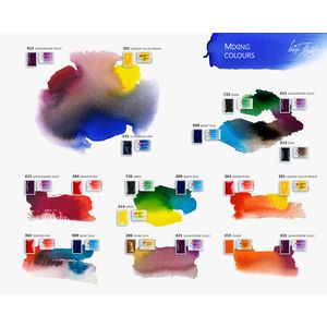 Kit 12 Tintas Aquarela White Nights em Pastilha Botanica - 1874