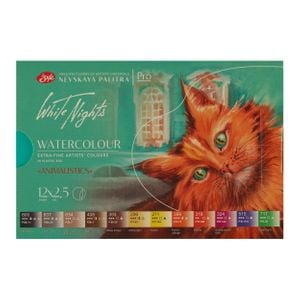Kit 12 Tintas Aquarela White Nights em Pastilha Animalistics - 2558