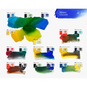 Kit 12 Tintas Aquarela White Nights em Pastilha Estojo Metal - 1561