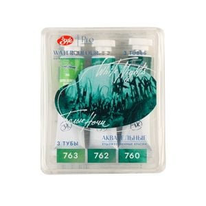 Kit 3 Tintas Aquarela White Nights Granuladas em Tubo Tons do Musgo - 2530