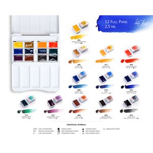Kit 12 Tintas Aquarela White Nights em Pastilha Urban Landscape - 1873