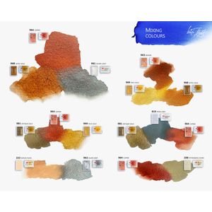 Kit 12 Tintas Aquarela White Nights em Pastilha Cores Metalicas e Pasteis - 1876