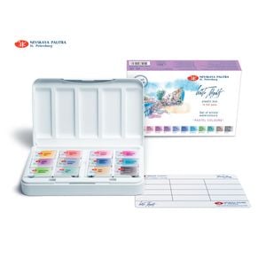 Kit 12 Tintas Aquarela White Nights em Pastilha Cores Pasteis - 1875