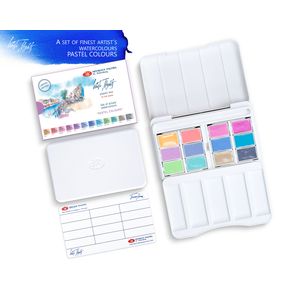 Kit 12 Tintas Aquarela White Nights em Pastilha Cores Pasteis - 1875