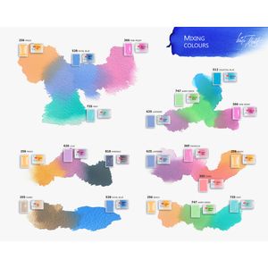 Kit 12 Tintas Aquarela White Nights em Pastilha Cores Pasteis - 1875