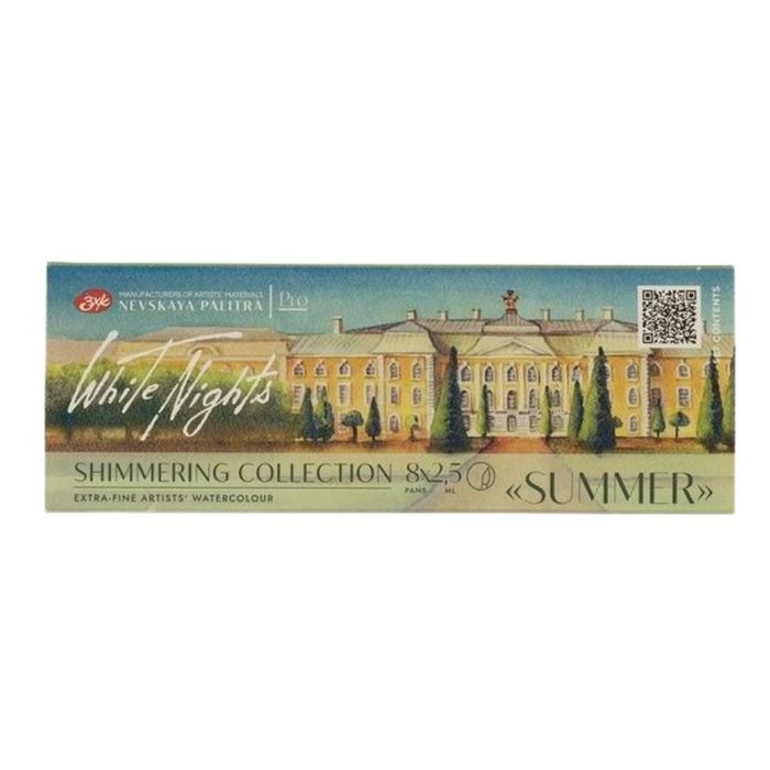 Kit 8 Tintas Aquarela White Nights em Pastilha Shimmering Collection - Summer