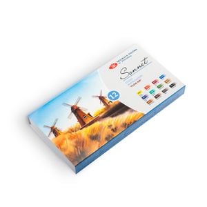 Kit de Aquarelas em Pastilha Nevskaya Palitra  Sonnet Plenair - 12 cores - 1879