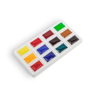 Kit de Aquarelas em Pastilha Nevskaya Palitra  Sonnet Botânica - 12 cores - 1880