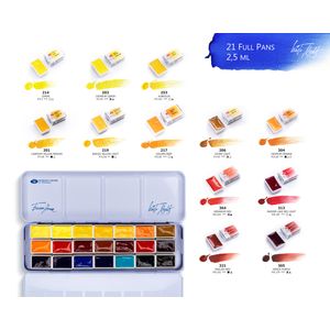 Kit 21 Tintas Aquarela White Nights  em Pastilha 