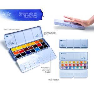 Kit 21 Tintas Aquarela White Nights  em Pastilha 