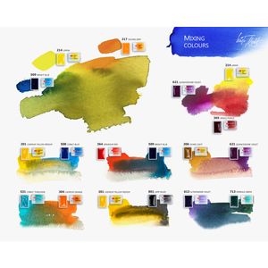Kit 21 Tintas Aquarela White Nights  em Pastilha 