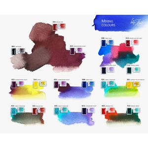 Kit 21 Tintas Aquarela White Nights  em Pastilha 