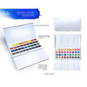 Kit 36 Tintas Aquarela White Nights em Pastilha - 1581