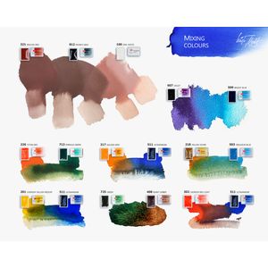 Kit 36 Tintas Aquarela White Nights em Pastilha - 1581