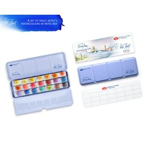 Kit 21 Tintas Aquarela White Nights em Pastilha Estojo Metal - 1562