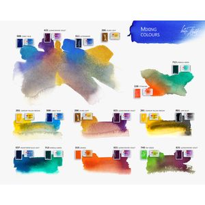 Kit 21 Tintas Aquarela White Nights em Pastilha Estojo Metal - 1562