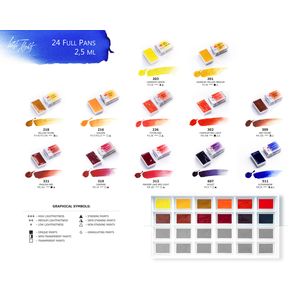 Kit 24 Tintas Aquarela White Nights em Pastilha  - 1061