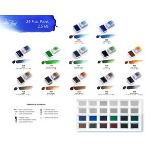 Kit 24 Tintas Aquarela White Nights em Pastilha  - 1061