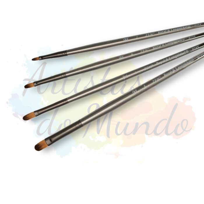 Pincel Zen Cerdas Sinteticas Filbert (Lingua de Gato)