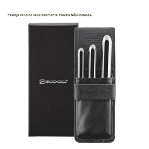 Estojo de Couro Escoda para 3 Pinceis Travel Brush - 8782