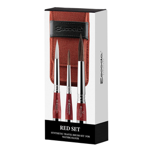 Estojo Escoda Red com 3 Pinceis Travel Brush 