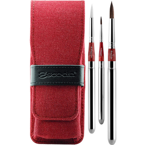 Estojo Escoda Red com 3 Pinceis Travel Brush 