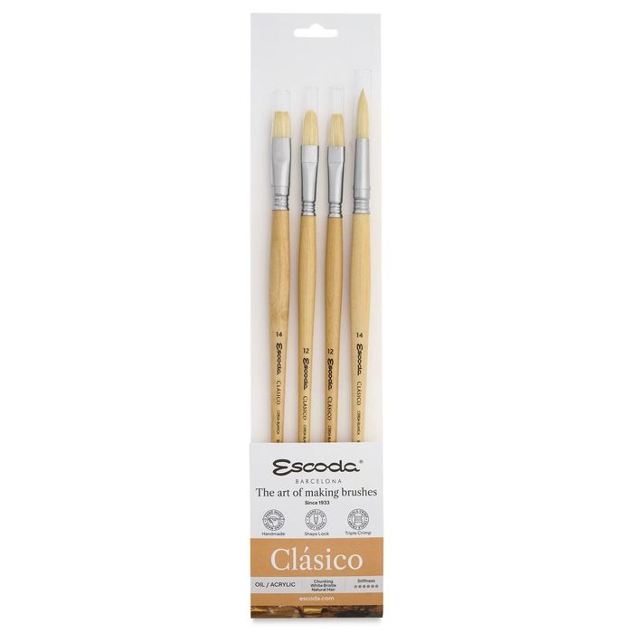 Kit Pincel Cabo Longo Escoda Classico com 4 Pinceis- 8950
