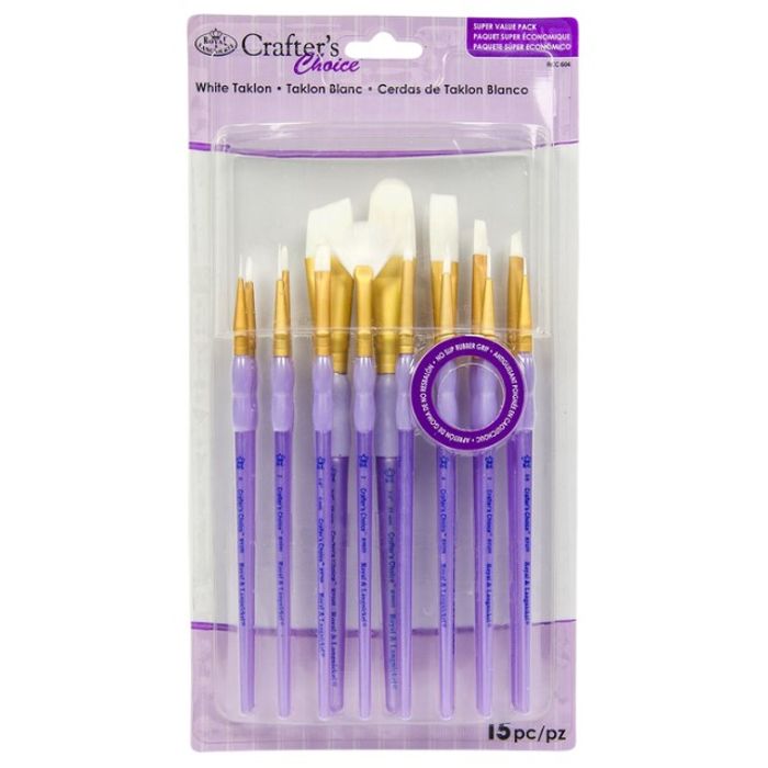 Kit Pincel Royal e Langnickel Crafters Choice Variados White Taklon -  RCC604