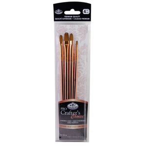 Kit Pincel Royal e Langnickel Crafters Choice Pro Rose Gold Filbert- RCC PRO104