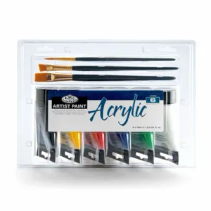 Kit de Tinta Acrilica Royal e Langnickel com 9 peças - ACR75-6B