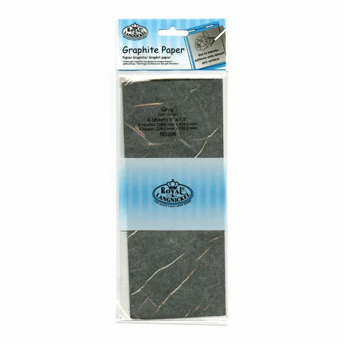 Papel Carbono Escuro Royal e Langnickel - 4 Folhas - RD206 Cinza