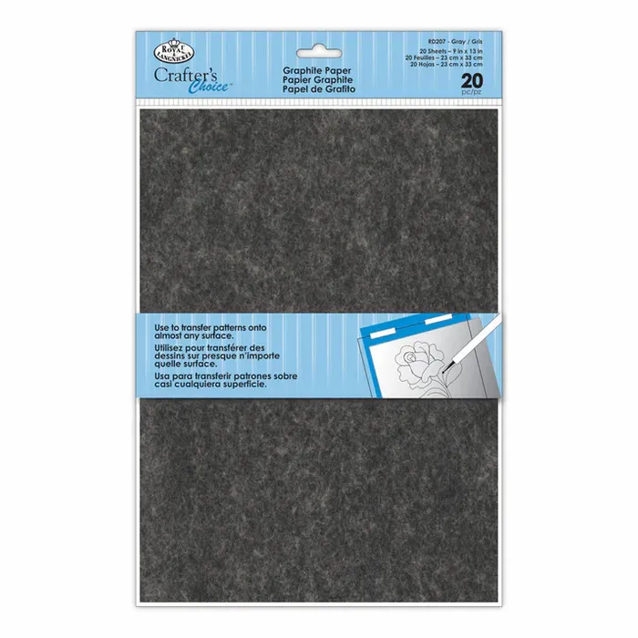 Papel Carbono Escuro Royal e Langnickel - 20 Folhas - RD207 Cinza