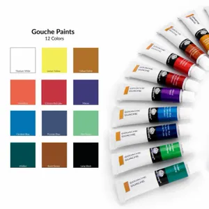 Kit Guache Royal e Langnickel 12 Cores - GOU12
