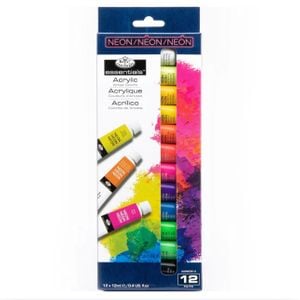Kit Tinta Acrilica Royal e Langnickel 12 Cores Neon - ACRNEON12