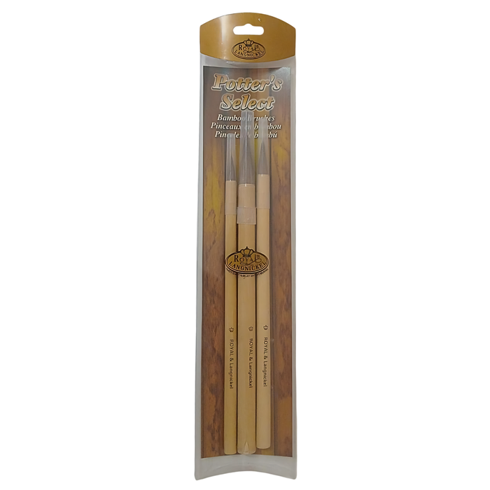 Kit Pincel Royal e Langnickel Bambu com 3 Pinceis Redondos - LBAM-3