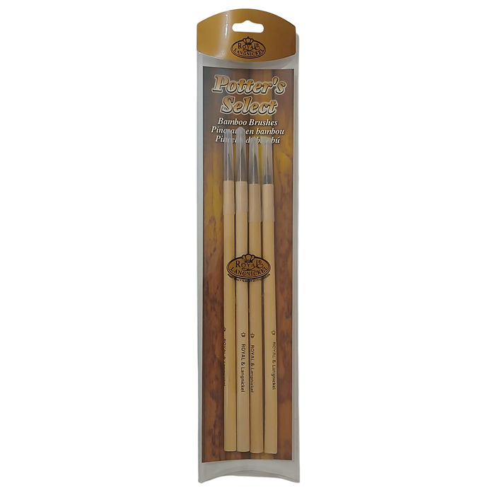 Kit Pincel Royal e Langnickel Bambu com 4 Pinceis Redondos - LBAM-1