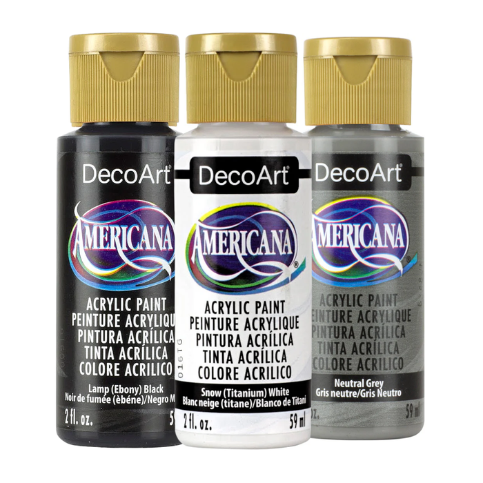 Decoart Americana - Tons de Branco, Cinza e Preto