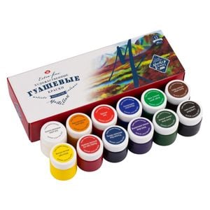 Kit Guache Profissional Nevskaya Palitra Master Class - 12 cores de 40 ml 1010