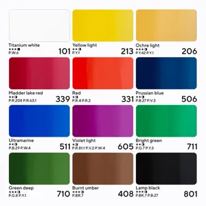 Kit Guache Profissional Nevskaya Palitra Master Class - 12 cores de 40 ml 1010