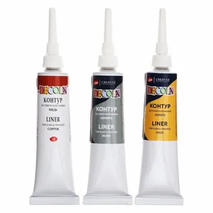 Kit Tintas Relevo Metalicas Decola para Vidro e Porcelana 3 Cores 1374