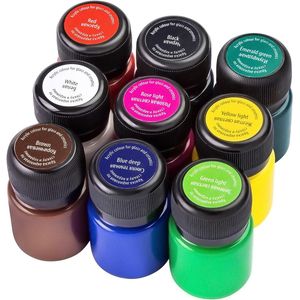 Kit de Tinta Para Vidro Decola Efeito Opaco 9 cores 20 ml