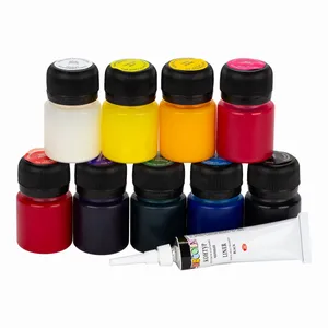 Kit de Tinta Para Vidro Decola Efeito Translucido 9 cores 20 ml + Liner
