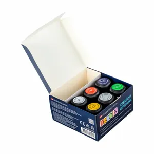 Kit de Tinta Para Vidro Decola Efeito Opaco 5 cores 20 ml + 2 Liners Metalicos
