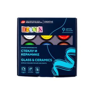 Kit de Tinta Para Vidro Decola Efeito Opaco 9 cores 20 ml